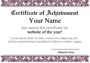 certificate, open border, printable