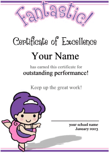 certificate template for kids