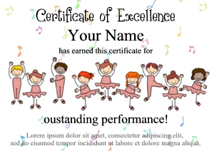 dance certificate template