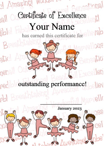 certificate template, dance