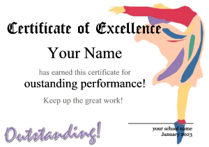 ballet certificate template