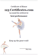 printable ballet certificates