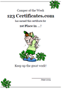 printable camp certificates