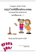 summer camp certificate templates