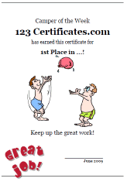 water balloon toss certificates