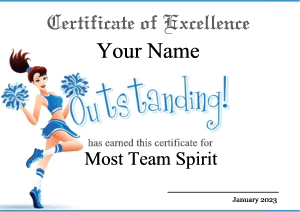 pep squad certificate template