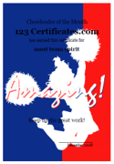 USA cheerleading award template