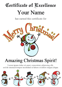 cute Christmas certificate for kids