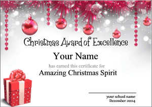 Classic Christmas certificate design