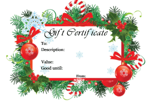 Christmas gift certificate template