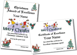 Santa Claus and snowman award template