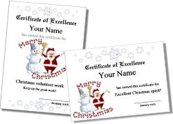 Christmas certificate