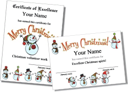 snowman certificate