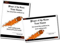 football certificate for kids