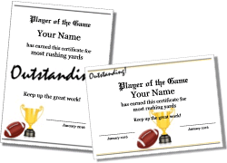 award to print for football players