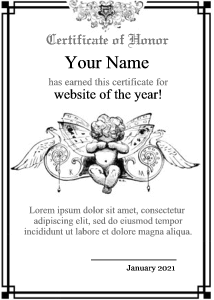 certificate template, angel border