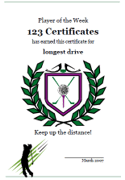 golf certificate template