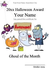 Halloween certificate with cute background