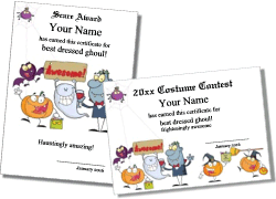 Halloween party award template