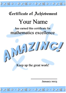 math award for kids