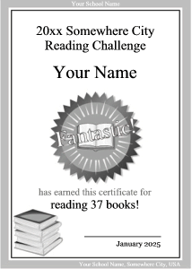 simple reading award for reading contests