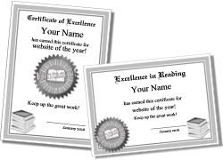 reading certificate template