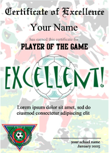 award certificate border, soccer, abstract, copyspace