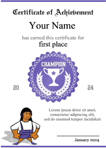 girls' wrestling certificate template