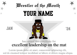 all-star wrestler, certificate template, landscape