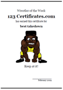 crazy wrestler certificate